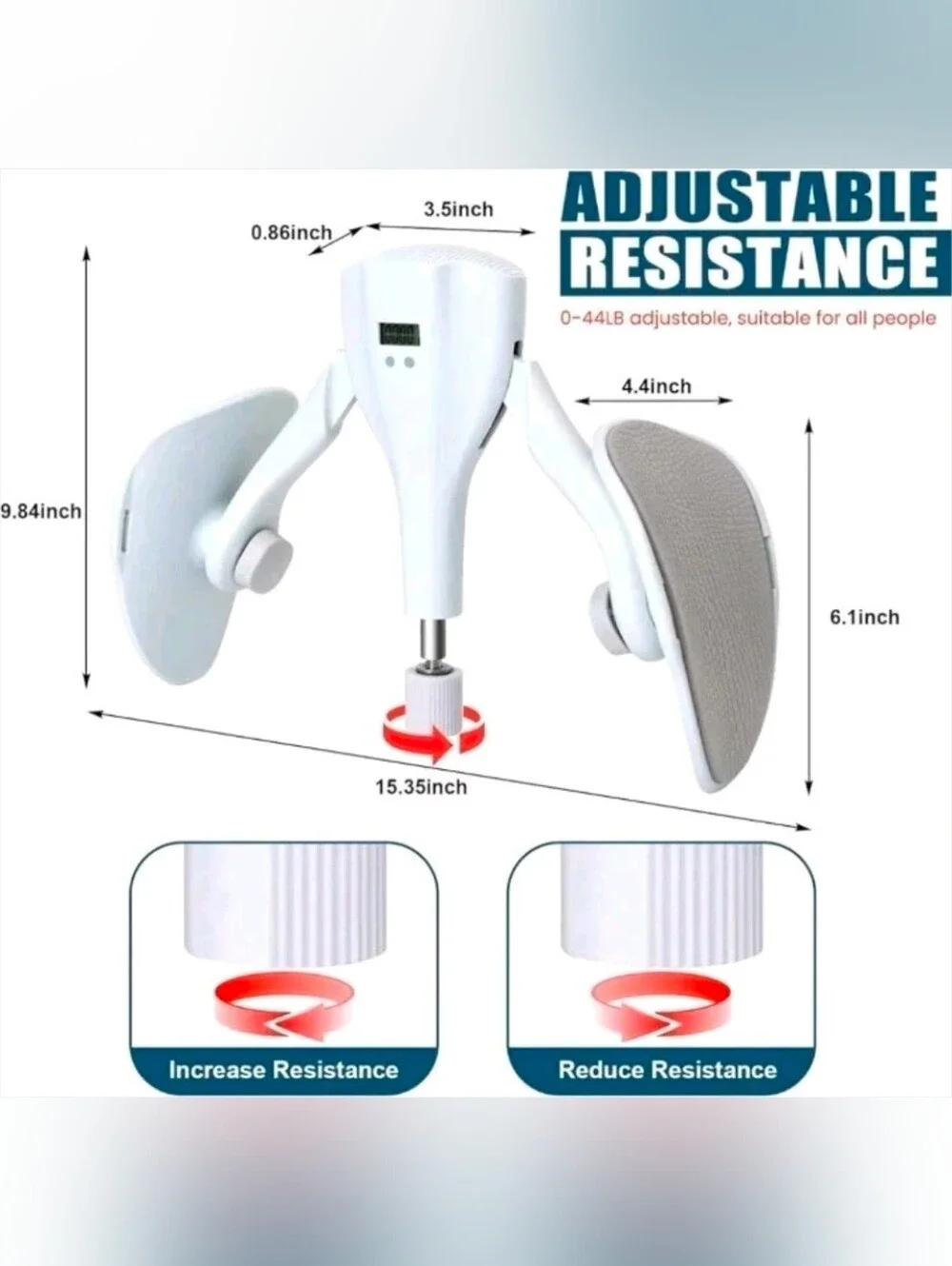 Thigh Exercise ,0-44LB Adjustable Pelvic But Kegel Workout Electronic counter